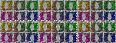 Sevimli çiçek raster deseni. Düz Çiçek Elementleri Tasarımı. Yeşil renkli çiçekler. Renkli Bahar Teması Kusursuz Arkaplan.