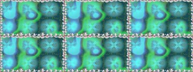 Arkaplan dokusu, duvar kağıdı, mavi renkli çiçek teması. Soyut etnik raster kusursuz desen. Kabile sanatı boho baskısı, klasik çiçek arkaplanı.