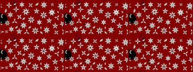 Kibarca, kırmızı renkte bahar çiçekleri. Raster illüstrasyonu. Raster çiçek desenli ve çiçekli..