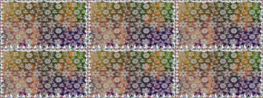 Raster illüstrasyonunda kusursuz çiçek deseni. Renkli Bahar Temalı Kusursuz Arkaplan. Düz Çiçek Elementleri Tasarımı. Renkli çiçekler.