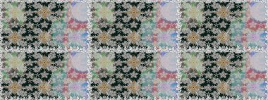 Renkli Bahar Temalı Kusursuz Arkaplan. Düz Çiçek Elementleri Tasarımı. Güzel kumaş deseni. Raster illüstrasyonunda kusursuz çiçek deseni.