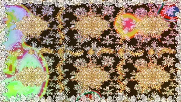 Barok tarzında kusursuz bir doğulu süsü. Kahverengi renklerde altın elementler. Geleneksel klasik raster altın pürüzsüz desen.