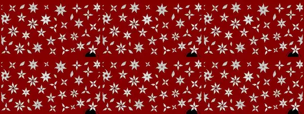 Kırmızı renkte etnik çiçeklerle süslenmiş zarif bir eskiz şekli. Asya Tekstil 'inde Raster Çiçek İllüstrasyonu.