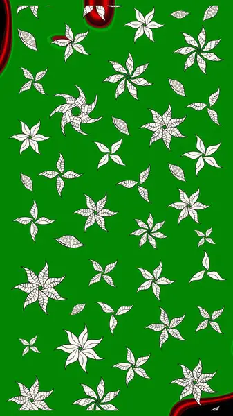 Raster Modaya uygun kumaş deseni. Yeşil renkli şirin çiçek deseni. Düz Çiçek Elementleri Tasarımı. Renkli Bahar Teması çizim şablonu.