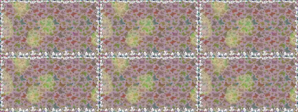 Tarafsız ve gri renklerde bir resim. Kelebeklerle güzel bir moda modeli. Moda sevimli kumaş tasarımı. Fantezi çizimi. Raster illüstrasyonu.