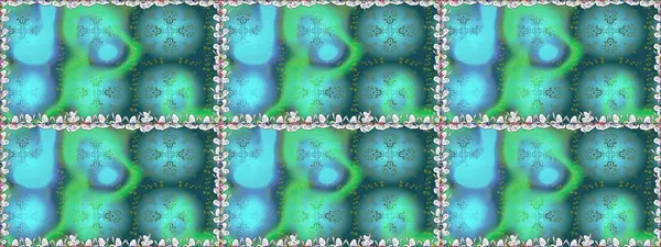 Arkaplan dokusu, duvar kağıdı, mavi renkli çiçek teması. Soyut etnik raster kusursuz desen. Kabile sanatı boho baskısı, klasik çiçek arkaplanı.