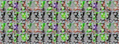 Düz Çiçek Elementleri Tasarımı. Kusursuz çiçek deseni. Raster illüstrasyonu. Güzel kumaş deseni. Asya tekstil tarzında. Renkli Bahar Teması Kusursuz Arkaplan.