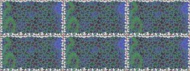 Mavi ve gri renkte güzel renkli kelebekler. Kusursuz desen. Raster illüstrasyonu. Kumaş, tekstil, baskı ve davet için arkaplan.