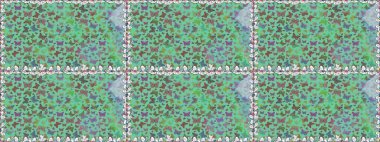 Mistik, semboller. Yeşil ve tarafsız bir arkaplanda el çizimi. Tekrarlanan karalamalar. Kusursuz renk çizimi deseni.