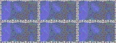 Kusursuz. Raster illüstrasyonu. Mavi ve mor kelebekler. Egzotik hayvanlar. Kumaş, kağıt, ambalaj kağıdı ve duvar kağıdı tasarımı için mükemmel bir arkaplan.