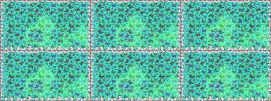 Kusursuz desen. Raster illüstrasyonu. Karala, karala, karala. Tekstil baskısı için ekose kelebek. Mavi ve yeşil renkler üzerine resim.