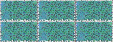 Erkekler, kızlar, elbiseler, duvar kağıtları için soyut, pürüzsüz desen. Raster illüstrasyonu. Fantezi sevimli illüstrasyon. Mavi ve yeşil arka plandaki suluboya kelebeklerin.