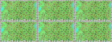 Yeşil ve nötr. Kumaş, kağıt, ambalaj kâğıdı ve duvar kağıdı tasarımı için hoş bir arka plan. Kelebeklerle kusursuz desen.