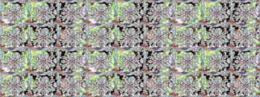 Tarafsız renklerde etnik çiçeklerle kusursuz bir desen. Raster Çiçek İllüstrasyonu güzel tekstil..