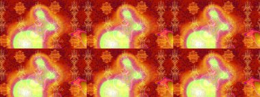 Raster. Düz Çiçek Elementleri Tasarımı. Renkli Bahar Teması çizim şablonu.