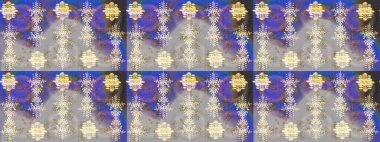 Raster illüstrasyonu. Noel ve yeni yıl moda baskıları için tatil tasarımı. Kar tanelerinin soyut arkaplanı olan şirin bir Noel arkaplanı. Renkler. Gri, mor ve nötr kar taneleri.