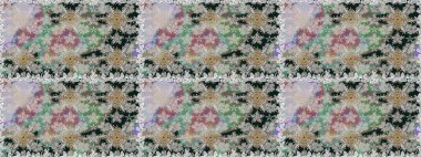 Gri ve nötr renklerde. Raster deseni. Soyut çiçek desensiz arkaplan. Küçük çiçekteki sevimli çiçek deseni. Raster illüstrasyonu.