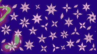 Hediye ambalaj kağıdı, tebrik kartları, posterler ve pankart tasarımı. Raster düz çiçek çizim deseni. Mavi renkte çiçekler.