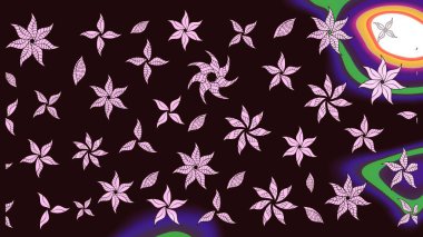 Raster illüstrasyonu. Kahverengi renkli çiçekler. Küçük çiçekte sevimli çiçek deseni var..