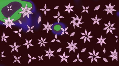 Kahverengi renkli çiçekler. Düz Çiçek Elementleri Tasarımı. Sevimli çiçek raster deseni. Renkli Bahar Teması çizim şablonu.