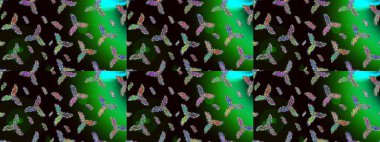 Xmas Frost kar taneleri izole edilmiş siluet sembolü. Raster. Kar Tanesi raster simgesi arka plan siyah, yeşil ve gri renk. Kış Noel 'inde kar bembeyaz kristal element. Meteoroloji buz koleksiyonu.