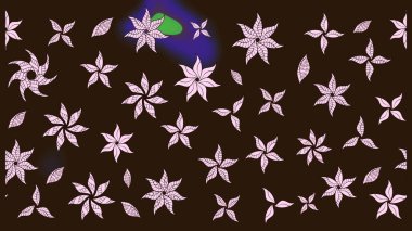 Moda baskısı, albüm, ambalaj kağıdı ve duvar kağıdı için zarif dekoratif süslemeler. Kahverengi renkte sevimli çiçekler. Raster illüstrasyonu. Küçük çiçekli basit bir çiçek çizimi..