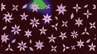 Renkli Bahar Teması eskiz kalıbı. Düz Çiçek Elementleri Tasarımı. Raster illüstrasyonu. Asya tekstil tarzında. Güzel kumaş deseni. Çiçek desenini çiz.