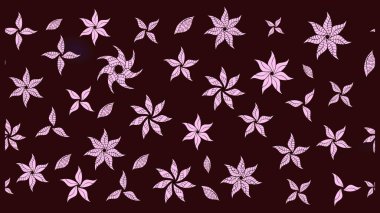 Kahverengi renkli çiçekler. Renkli Bahar Teması eskiz kalıbı. Düz Çiçek Elementleri Tasarımı. Çiçekle çizim deseni.