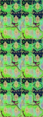 Şık bir grafik desen. Duvar kâğıdı barok, İspanyol kumaşı. Çiçek deseni. Skeç raster arka planı. Yeşil renklerdeki altın elementler.