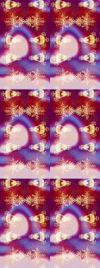 Soyut mandala ya da tuhaf kar tanesi çizgisi sanat tasarımı. Raster illüstrasyonu. Renkli arka planda izole tatlı kar taneleri.