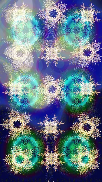 Kar tanesi süsleme deseni. Arkaplanda soyut kar taneleri olan düz tasarım. Kar taneleri deseni. Raster illüstrasyonu. Kar taneleri arkaplanı.