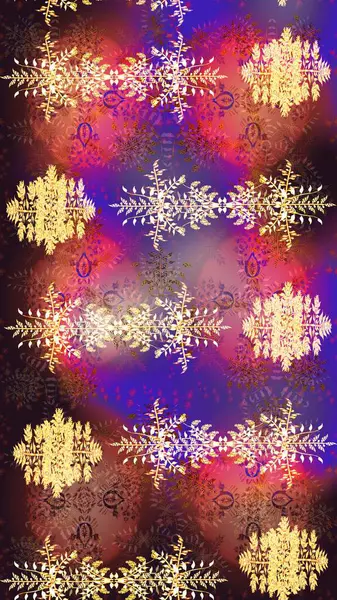 El çizimi, dövme stili karalama, kumaş tasarımı ve Raster illüstrasyonunda kartlar. Contour kahverengi, mor ve pembe mandala şekilli kar taneleri sanat terapisi tarzı zen çizim için..