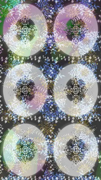 Raster illüstrasyonu. Noel stili. Gri, nötr ve yeşil renklerde kar taneleri.