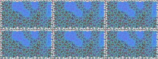 Raster illüstrasyonu. Sonsuz. Tekrarlanan kelebekler. Elle çizilmiş sevimli, kızsı, pürüzsüz bir şekil. Çizim, karalama, karalama.