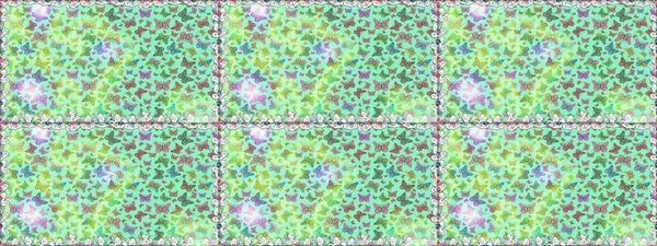 Nakış, egzotik kelebeklerle süslenmiş çiçeksiz desenler. Tarafsız mavi arka planda geleneksel halk çiçekleri dekoru giyim tasarımı için. Kart, yazdırma, davet için basit şirin desen.