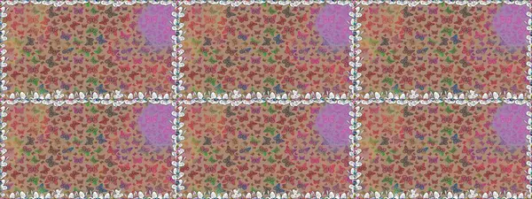 Bej ve nötr bir arka planda kelebekler. Raster illüstrasyonu. Sonsuz. Çizim, karalama, karalama. Kelebekli tasarım. Kusursuz..