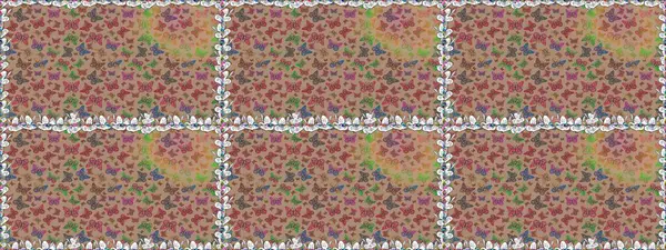 Bej ve kahverengi renkli resimler. Ambalajlar, duvar kağıtları, kumaş tasarımı ve kağıt için hoş bir arkaplan. Kusursuz. Güzel kelebek raster desenli resim tasarımı.