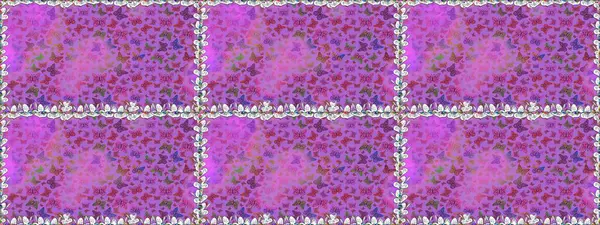 Soyut, pürüzsüz bir arkaplan. Güzel bir kumaş tasarımı. Raster Kelebekleri deseni. Mor ve mor renkler üzerine resim.