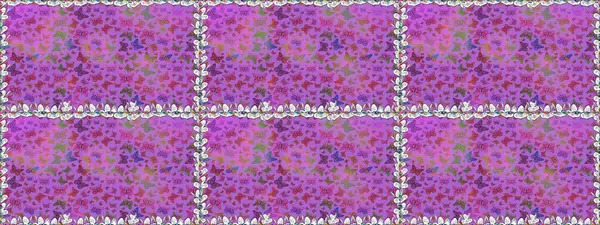 Kusursuz. Davetiye, kart ve parmak izi için basit kadınsı bir model. Raster illüstrasyonu. Mor ve mor arka planda kelebek.