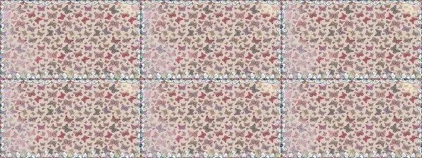 Gri ve nötr renkler üzerine bir resim. Tekstil baskısı için ekose kelebek. Raster illüstrasyonu. Karala, karala, karala. Kusursuz desen.