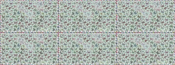 Raster Arkaplanı gri ve nötr renklerde. Kart, Davetiye ve Yazdırma için Şirin Kadınsı Desen. Güzel Kelebek Siluetleriyle Moda Dekorasyonu. Renkli Kelebeklerle Bahar Arkaplanı.