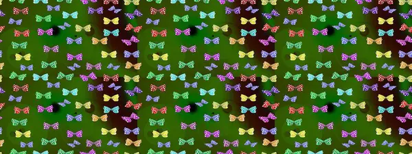 Giysi tarzı için yeşil arka planda dekorasyon. Fantezi renkli resimler koleksiyonu. Tasarım için Raster Kelebekleri. Farklı renkte kelebeklerin çizimi. Raster illüstrasyonu.