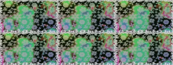 Fantezi kumaş deseni. Raster çizimde sorunsuz çiçek desenli. Düz çiçek öğeleri tasarım. Bahar Tema Dikişsiz desen arka plan rengi.