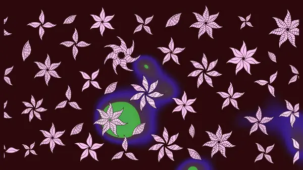 Kahverengi renkli çiçekler. Küçük çiçekteki sevimli çiçek deseni. Raster illüstrasyonu.