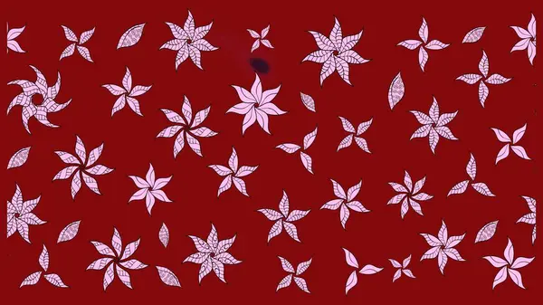 Klasik taslak çizimi. Çiçek kırmızısı eskiz deseni. Raster Yumuşak kumaş deseni. Raster çiçek izi..