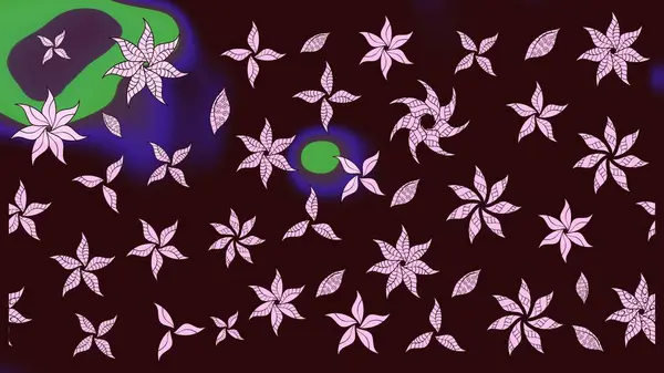 Kahverengi renkli çiçekler. Düz Çiçek Elementleri Tasarımı. Sevimli çiçek raster deseni. Renkli Bahar Teması çizim şablonu.