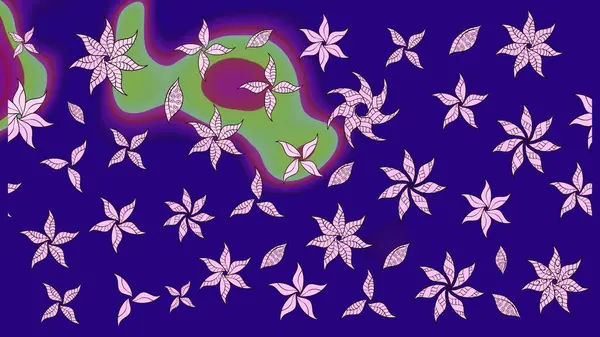 Suluboya çizimi. Mavi renkli çiçekler. El çizimi. Çiçekli çizim deseni.