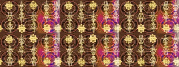 Noel ve yeni yıl moda baskıları için tatil tasarımı. Kar tanelerinin soyut arkaplanlı Noel şablonu. Kahverengi, sarı ve bej kar taneleri. Raster illüstrasyonu.