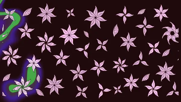 Güzel karalamalı çiçek desenli çizim. Küçük çiçekteki sevimli çiçek deseni. Raster illüstrasyonu. Güzel kumaş deseni.