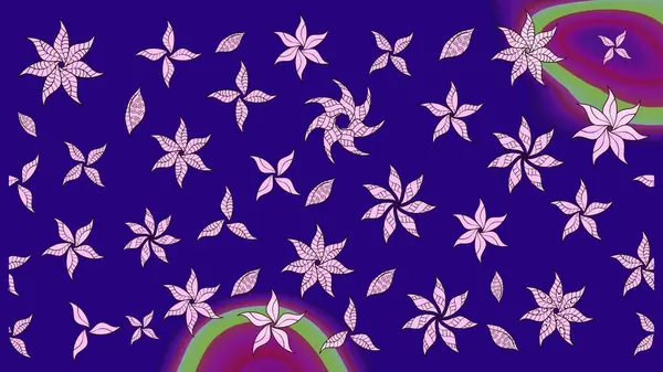 Güzel çiçek deseni. Renkli Bahar Teması eskiz kalıbı. Düz Çiçek Elementleri Tasarımı. Mavi renkte çiçekler.